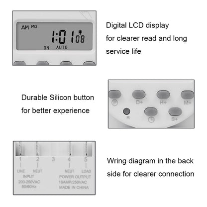 SINOTIMER CN101S-5V 1 Second Interval Digital LCD Timer Switch 7 Days Weekly Programmable Time Relay - Switch by SINOTIMER | Online Shopping South Africa | PMC Jewellery | Buy Now Pay Later Mobicred