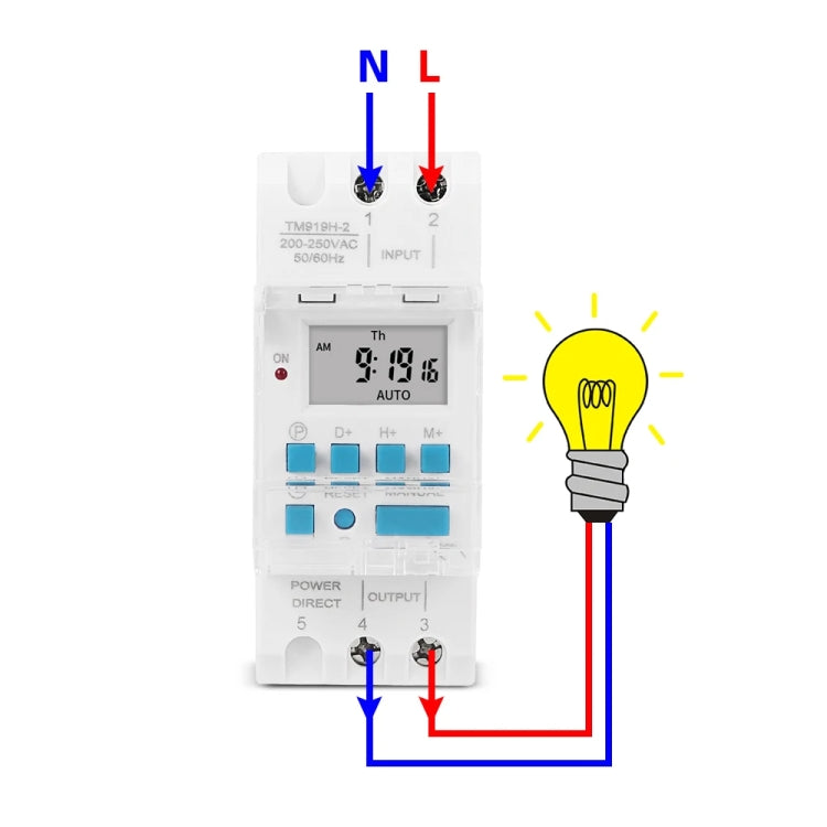 SINOTIMER TM919H-2 220V 16A DIN Rail 4 Pins Voltage Output Digital Switch Timer Automatic Cycle Timing Controller - Switch by SINOTIMER | Online Shopping South Africa | PMC TechLife | Buy Now Pay Later Mobicred