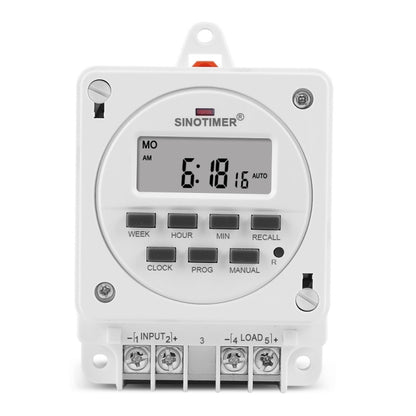 SINOTIMER TM618E -4 12V Smart Digital 7 Days Programmable Timer Switch 16A Controller With Mounting Base - Switch by SINOTIMER | Online Shopping South Africa | PMC Jewellery | Buy Now Pay Later Mobicred