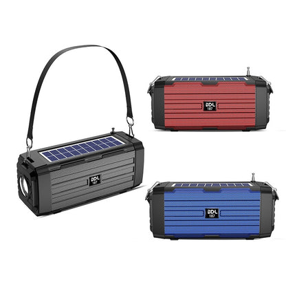 BDL-187 LED Light Solar Wireless Bluetooth Speaker Portable Outdoor Camping FM Radio(Black) - Radio Player by PMC Jewellery | Online Shopping South Africa | PMC Jewellery | Buy Now Pay Later Mobicred