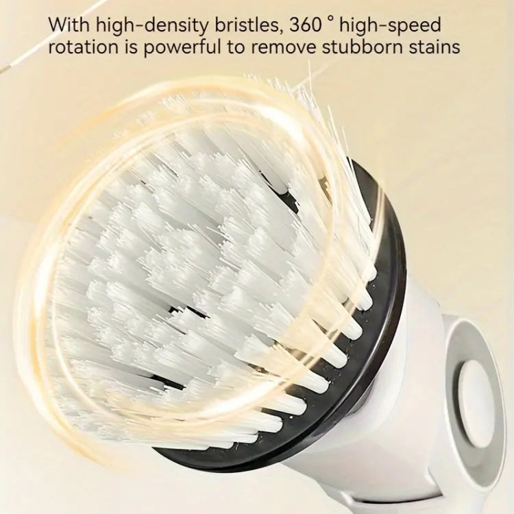 7 In 1 Electric Spin Scrubber Rechargeable Waterproof Floor Clean Bush with 23.6 Inch Adjustable Handle(White) - Sponges, Cloths & Brushes by PMC Jewellery | Online Shopping South Africa | PMC Jewellery | Buy Now Pay Later Mobicred