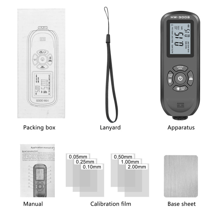 HW-300S High Precision Coating Thickness Gauge Anti-skid Paint Film Gauge(Black Vertical Screen) - Coating Thickness Gauge by PMC Jewellery | Online Shopping South Africa | PMC Jewellery | Buy Now Pay Later Mobicred