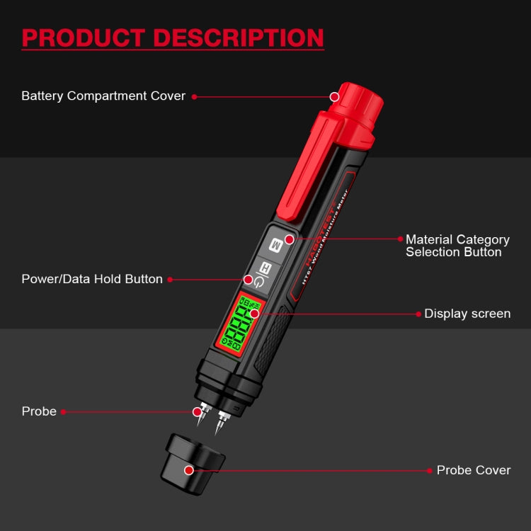 HABOTEST Wood Moisture Content Rapid Tester - PH & Moisture Meter by HABOTEST | Online Shopping South Africa | PMC Jewellery | Buy Now Pay Later Mobicred