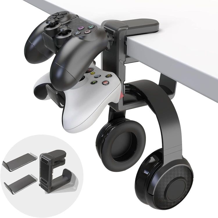 360 Degree Rotation Headset Bracket With Game Handle Organizer(Black) - Headset Stand by PMC TechLife | Online Shopping South Africa | PMC TechLife | Buy Now Pay Later Mobicred