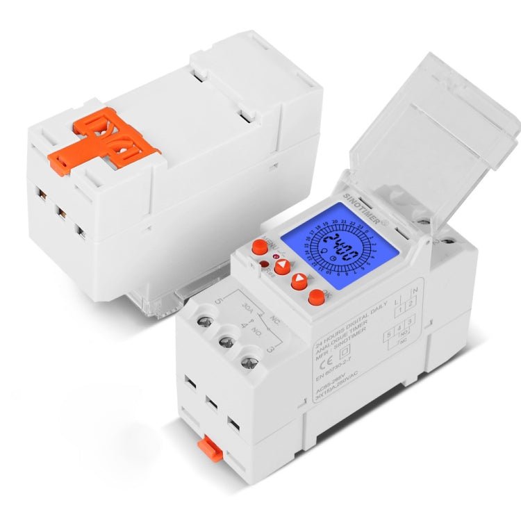 SINOTIMER  TM929BKL 85-265V 30A 24hrs Digital Analogue Din Module Time Switch With Backlight - free shipping - PMC TechLife - Order now!
