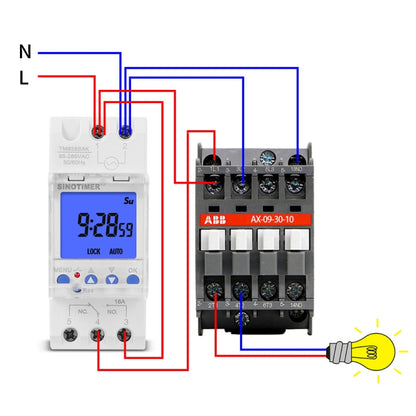 SINOTIMER TM928SAKL 85-265V 16A  1 Second to 168 Hours Programmable Electronic Time Switch - Switch by SINOTIMER | Online Shopping South Africa | PMC Jewellery | Buy Now Pay Later Mobicred