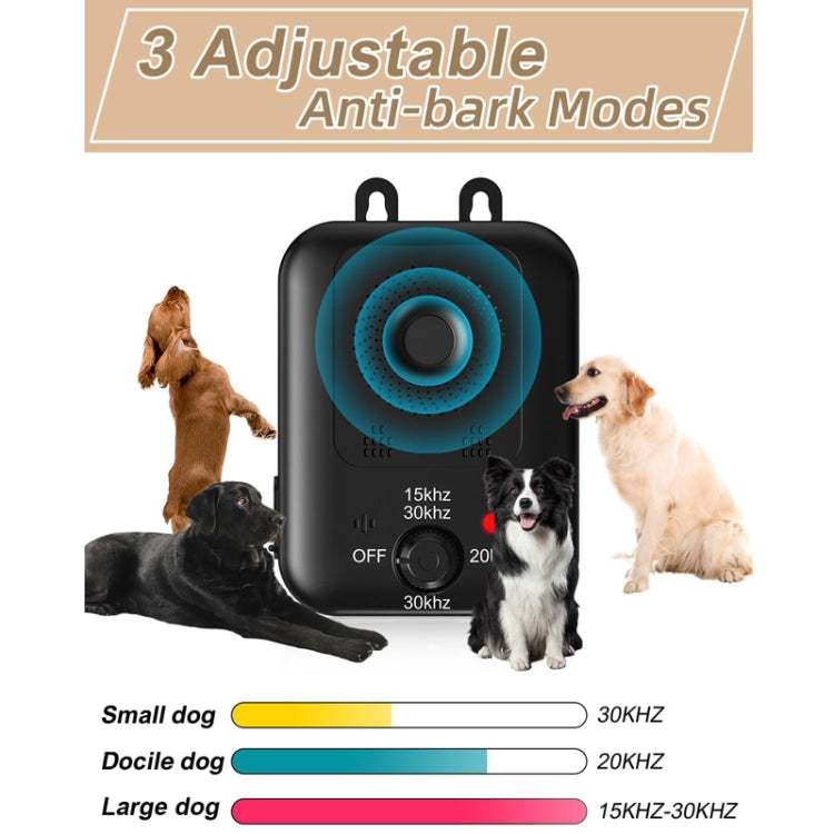 Non-Shock Dog Barking Deterrent Device Ultrasonic Bark Stopper Dog Repeller(Black) - Training Aids by PMC TechLife | Online Shopping South Africa | PMC TechLife | Buy Now Pay Later Mobicred