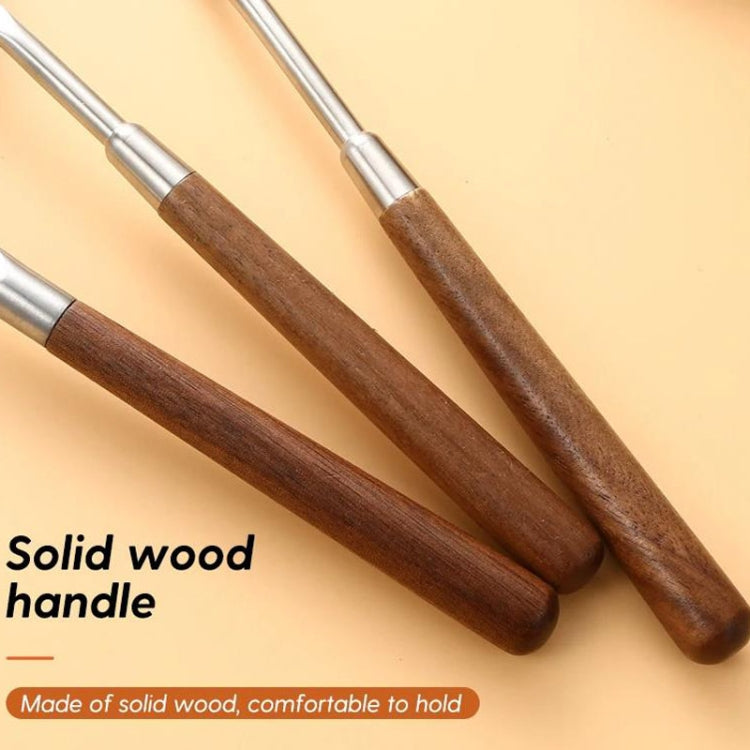304 Stainless Steel Walnut Handle Cooking Tools Home Restaurant Kitchen Gadgets, Style: Soup Spoon - Cooking Tools by PMC TechLife | Online Shopping South Africa | PMC TechLife | Buy Now Pay Later Mobicred