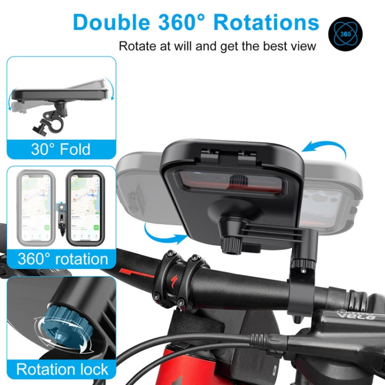 Waterproof Motorcycle Bicycle Cell Phone Holder 360 Rotating Riding Navigation Holder, Model: Handlebar - Holder by PMC Jewellery | Online Shopping South Africa | PMC Jewellery | Buy Now Pay Later Mobicred