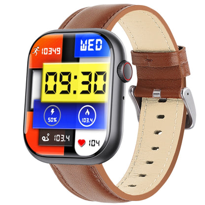 F70  2.1 Inch Screen Smart Watch With Blood Sugar/Blood Oxygen Monitoring /SOS Alarm/100+ Sports Modes, Color: Black Brown Leather - Smart Watches by PMC Jewellery | Online Shopping South Africa | PMC Jewellery | Buy Now Pay Later Mobicred