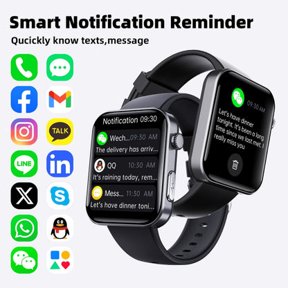 F300  2.1-Inch Screen Smart Watch Supports Bluetooth Calls/ECG/Blood Composition Analysis/50+ Sports Modes, Color: Black Leather - Smart Watches by PMC Jewellery | Online Shopping South Africa | PMC Jewellery | Buy Now Pay Later Mobicred