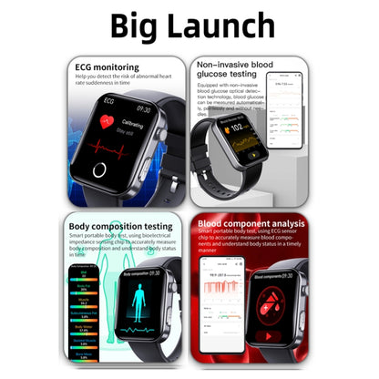 F300  2.1-Inch Screen Smart Watch Supports Bluetooth Calls/ECG/Blood Composition Analysis/50+ Sports Modes, Color: Black Milan - Smart Watches by PMC Jewellery | Online Shopping South Africa | PMC Jewellery | Buy Now Pay Later Mobicred