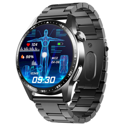 F400  1.55 Inch Screen Smart Watch Support ECG/ Blood Oxygen / Blood Sugar / 150+ Sports Mode, Color: Black 3-Beads Steel - Smart Watches by PMC Jewellery | Online Shopping South Africa | PMC Jewellery | Buy Now Pay Later Mobicred