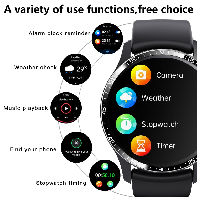 F207 Smart Watch 1.35-Inch Narrow Edge Screen Supports Bluetooth Calls / 24H Health Monitoring / 150+ Sports Modes, Color: Black Silicone - Smart Watches by PMC Jewellery | Online Shopping South Africa | PMC Jewellery | Buy Now Pay Later Mobicred