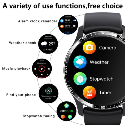 F207 Smart Watch 1.35-Inch Narrow Edge Screen Supports Bluetooth Calls / 24H Health Monitoring / 150+ Sports Modes, Color: Black Silicone - Smart Watches by PMC Jewellery | Online Shopping South Africa | PMC Jewellery | Buy Now Pay Later Mobicred