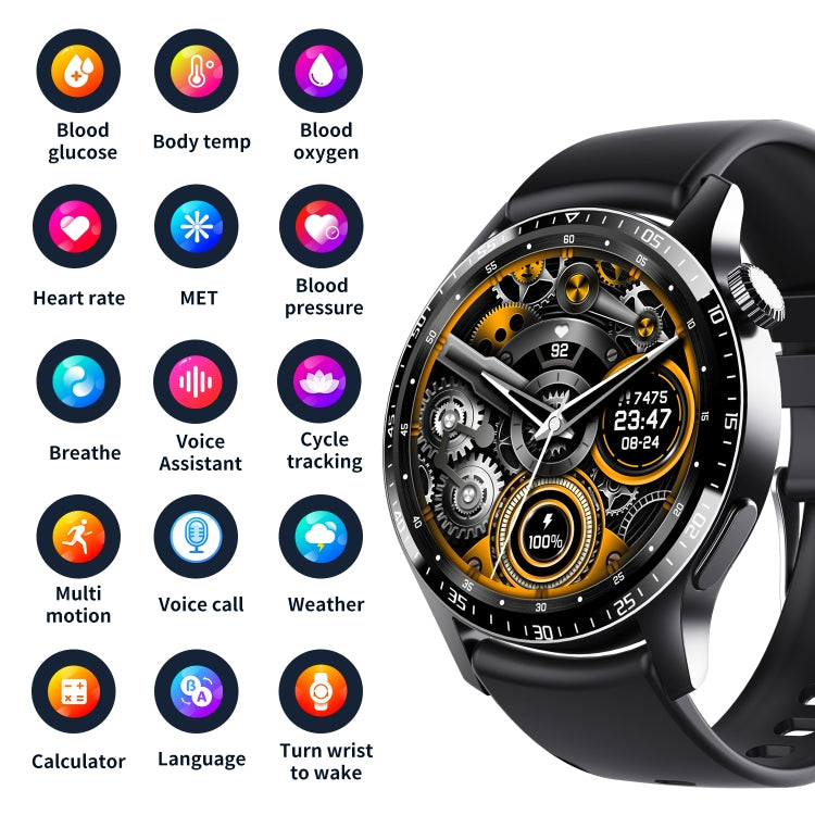 F207 Smart Watch 1.35-Inch Narrow Edge Screen Supports Bluetooth Calls / 24H Health Monitoring / 150+ Sports Modes, Color: Black Silicone - Smart Watches by PMC Jewellery | Online Shopping South Africa | PMC Jewellery | Buy Now Pay Later Mobicred