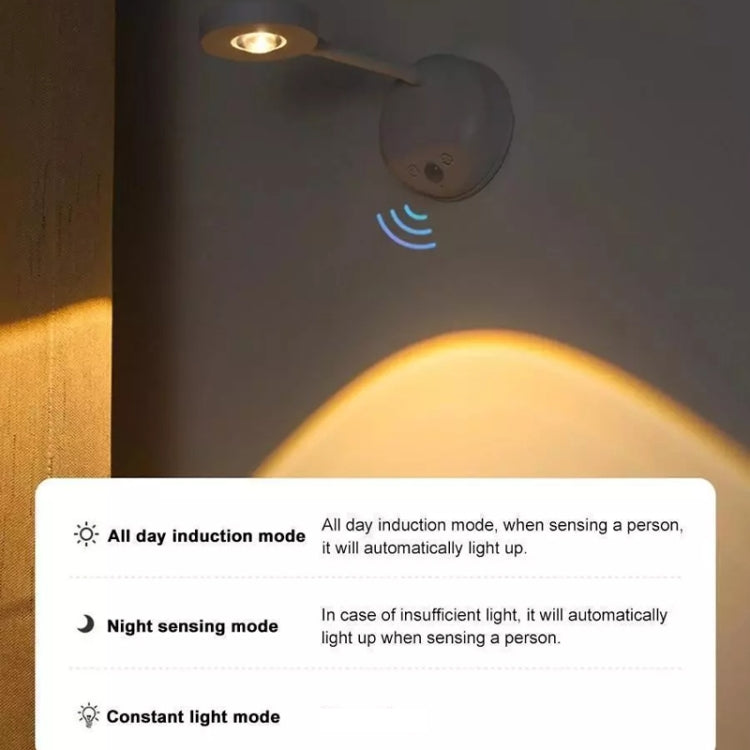 Rechargeable LED Motion Sensor Wireless Spotlight Dimmable Picture Light 2000mAH(Black) - Sensor LED Lights by PMC Jewellery | Online Shopping South Africa | PMC Jewellery | Buy Now Pay Later Mobicred