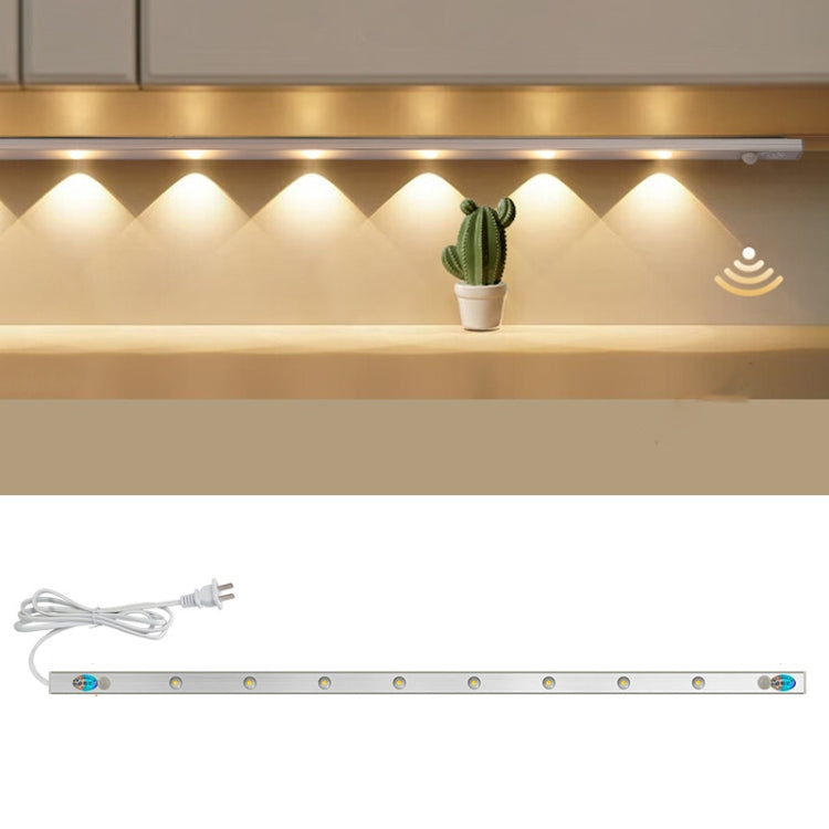 220V CN Plug Motion Sensor Wardrobe Cabinet Lamp LED Light Bar, Spec: Warm White 40cm - Sensor LED Lights by PMC Jewellery | Online Shopping South Africa | PMC Jewellery | Buy Now Pay Later Mobicred