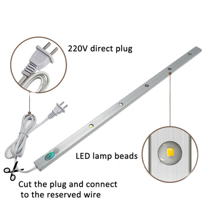 220V CN Plug Motion Sensor Wardrobe Cabinet Lamp LED Light Bar, Spec: Warm White 50cm - Sensor LED Lights by PMC Jewellery | Online Shopping South Africa | PMC Jewellery | Buy Now Pay Later Mobicred