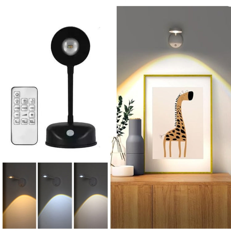 Rechargeable LED Motion Sensor Wireless Spotlight With Remote Control 1200mAH Black - Sensor LED Lights by PMC Jewellery | Online Shopping South Africa | PMC Jewellery | Buy Now Pay Later Mobicred