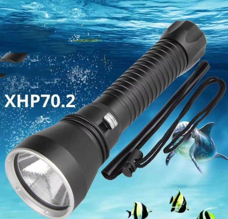 XHP70.2  Diving Flashlight 3000 Lumens IPX8 Waterproof Underwater 80m Without Battery Yellow Light - Diving Flashlight by PMC Jewellery | Online Shopping South Africa | PMC Jewellery | Buy Now Pay Later Mobicred