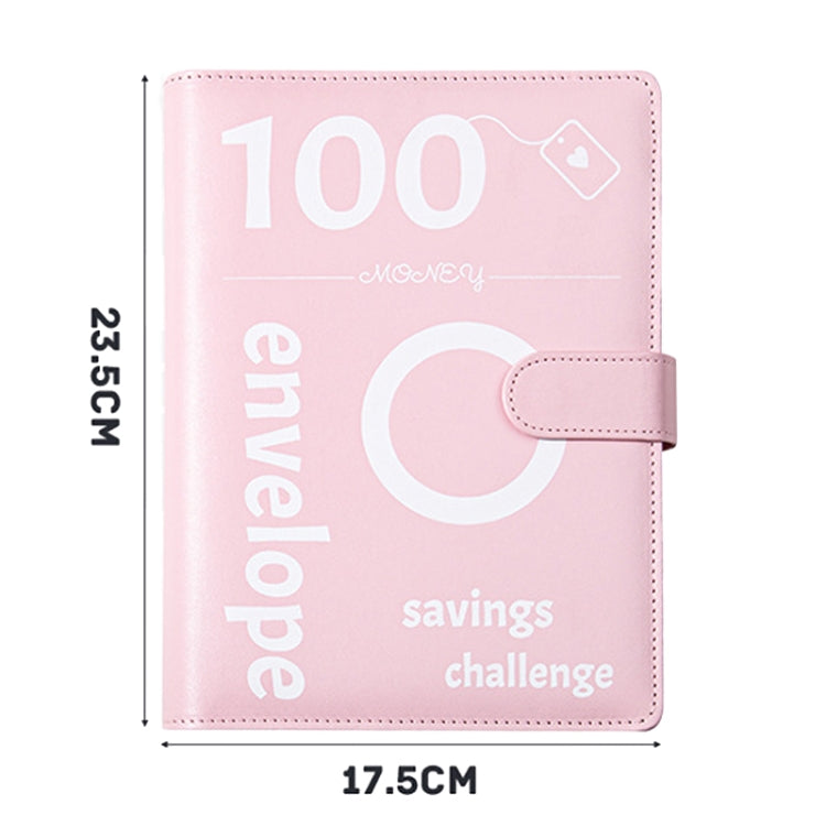 A5 100 Day Savings Challenge Envelope Budget Planner Binder Notebook Handbook, Color: Words Pink - Notebooks by PMC Jewellery | Online Shopping South Africa | PMC Jewellery | Buy Now Pay Later Mobicred