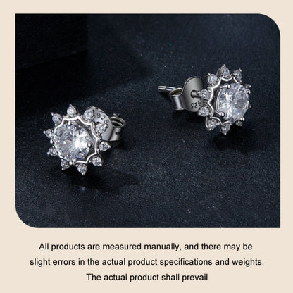 S925 Sterling Silver Plated With White Gold Shining Moissanite Earrings(MSE048) - Stud Earrings & Earrings by PMC Jewellery | Online Shopping South Africa | PMC Jewellery | Buy Now Pay Later Mobicred