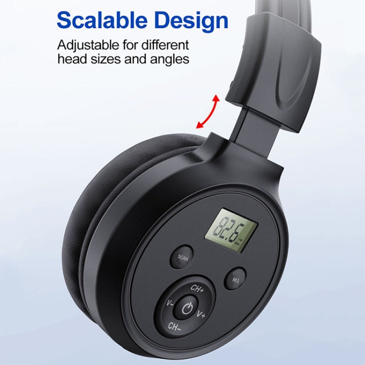 F4 Digital Display Automatic Scanning Foldable FM Radio Headphone, Spec: Battery Version - Radio Player by PMC TechLife | Online Shopping South Africa | PMC TechLife | Buy Now Pay Later Mobicred