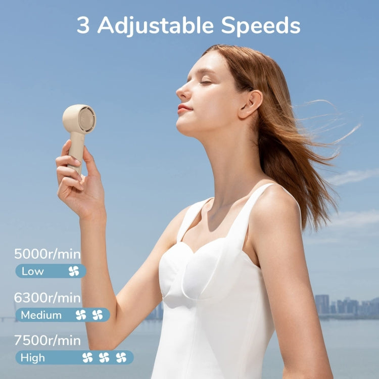 JisuLife FA42 Handheld Portable Small Rechargeable Turbo Fan, Color: White 2000mAh - free shipping - PMC TechLife - Order now!
