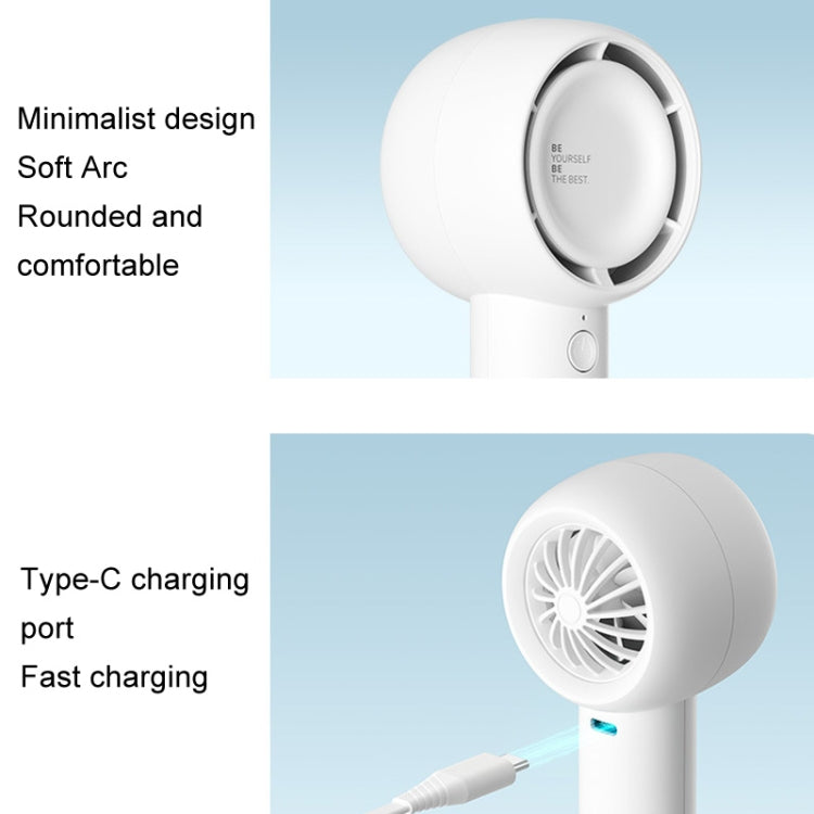 JisuLife FA42 Handheld Portable Small Rechargeable Turbo Fan, Color: White 2000mAh - free shipping - PMC TechLife - Order now!