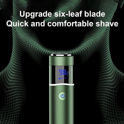 S-1090 IPX7 Waterproof 8D Portable LED Digital Display Round Electric Shaver(Green) - Electric Shavers by PMC Jewellery | Online Shopping South Africa | PMC Jewellery | Buy Now Pay Later Mobicred