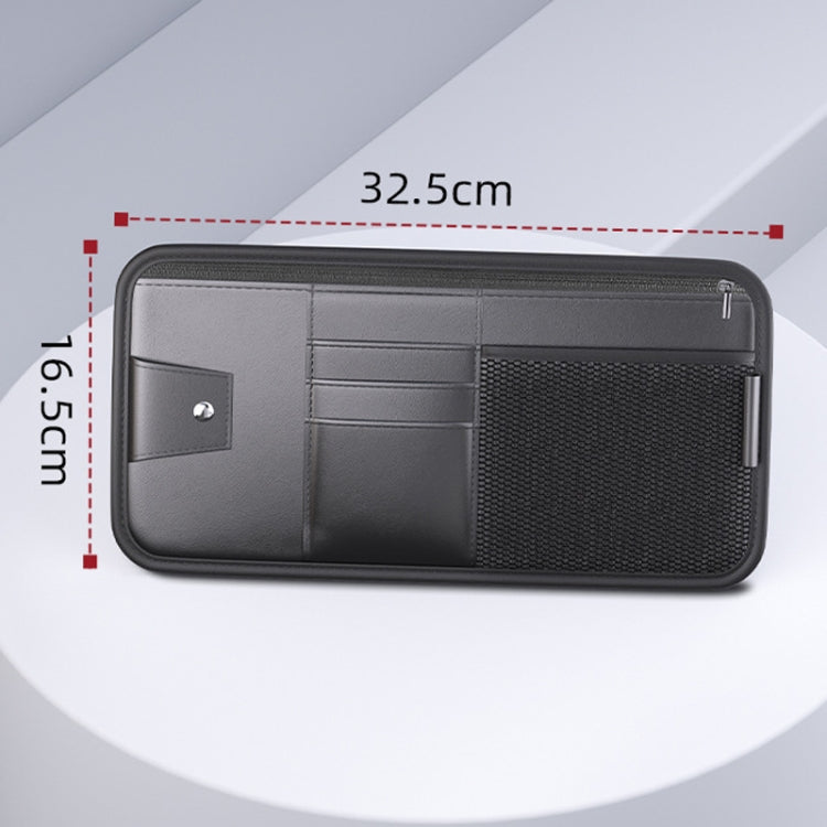 Car Sun Visor Card Glasses Holder Zipper Storage Bag(Black) - Sunglasses & Glasses Clips by PMC Jewellery | Online Shopping South Africa | PMC Jewellery | Buy Now Pay Later Mobicred