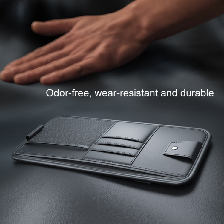 Car Sun Visor Card Glasses Holder Zipper Storage Bag(Black) - Sunglasses & Glasses Clips by PMC Jewellery | Online Shopping South Africa | PMC Jewellery | Buy Now Pay Later Mobicred