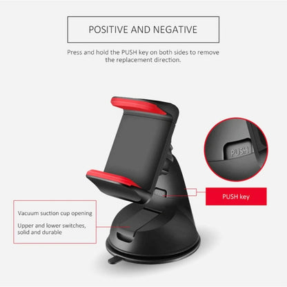 Navigation Car Holder Dashboard Desktop Suction Cup Mobile Phone Holder(Black Red) - Car Holders by PMC Jewellery | Online Shopping South Africa | PMC Jewellery | Buy Now Pay Later Mobicred