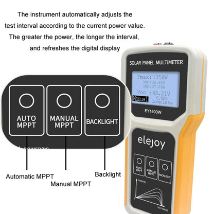 elejoy 1600W MPPT Solar Photovoltaic Panel Multimeter(EY1600W) - Digital Multimeter by elejoy | Online Shopping South Africa | PMC Jewellery | Buy Now Pay Later Mobicred