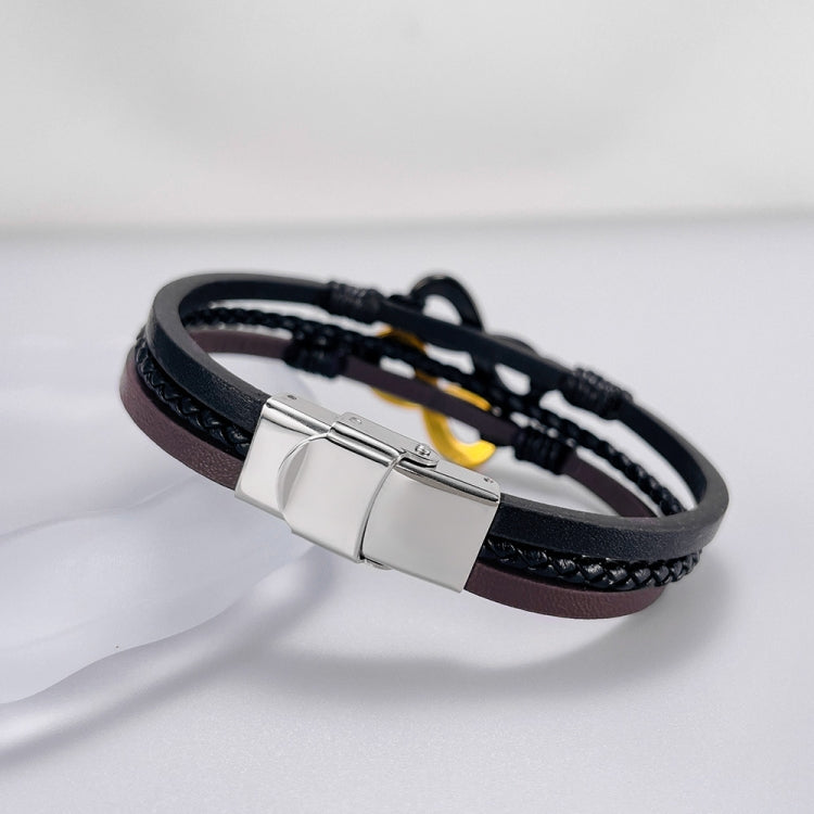 OPK PH1595 Personalized Stainless Steel Braided Multi-Layer Leather Bracelet - Bracelets by OPK | Online Shopping South Africa | PMC Jewellery | Buy Now Pay Later Mobicred