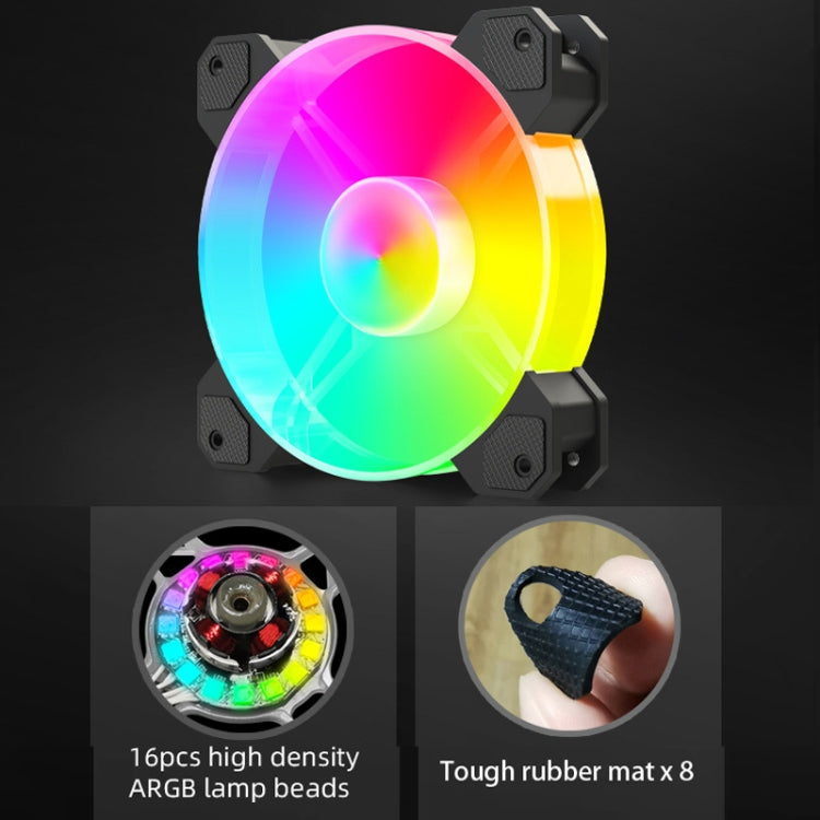 COOLMOON RGB120 5V ARGB Integrated Single Row Multi-Platform CPU Cooler(Black) - free shipping - PMC Jewellery - Order now!