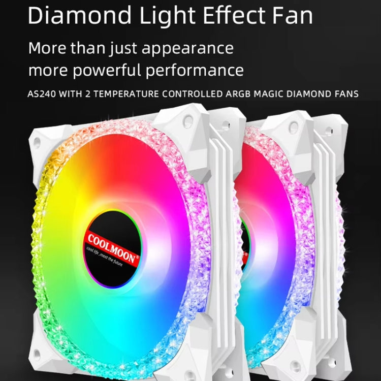 COOLMOON AS360 Magic Diamond Edition Computer Cooler ARGB Water Cooling Light Integrated CPU Radiator(Black) - free shipping - PMC Jewellery - Order now!