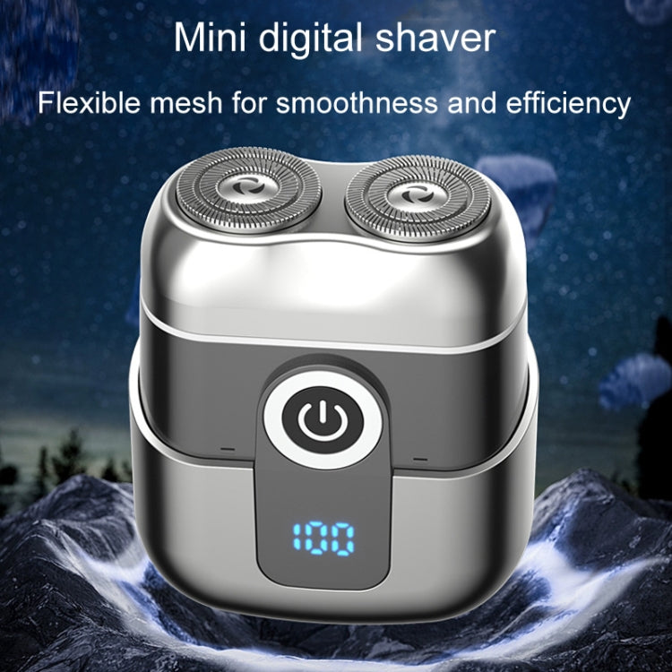 Double Ring Magnetic Electric Shaver Travel Portable Rechargeable Full Body Washable Men Razor(Silver) - Electric Shavers by PMC Jewellery | Online Shopping South Africa | PMC Jewellery | Buy Now Pay Later Mobicred