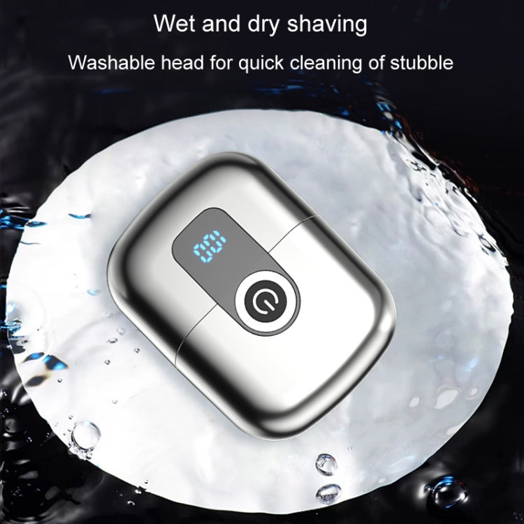 Double Ring Magnetic Electric Shaver Travel Portable Rechargeable Full Body Washable Men Razor(Silver) - Electric Shavers by PMC Jewellery | Online Shopping South Africa | PMC Jewellery | Buy Now Pay Later Mobicred