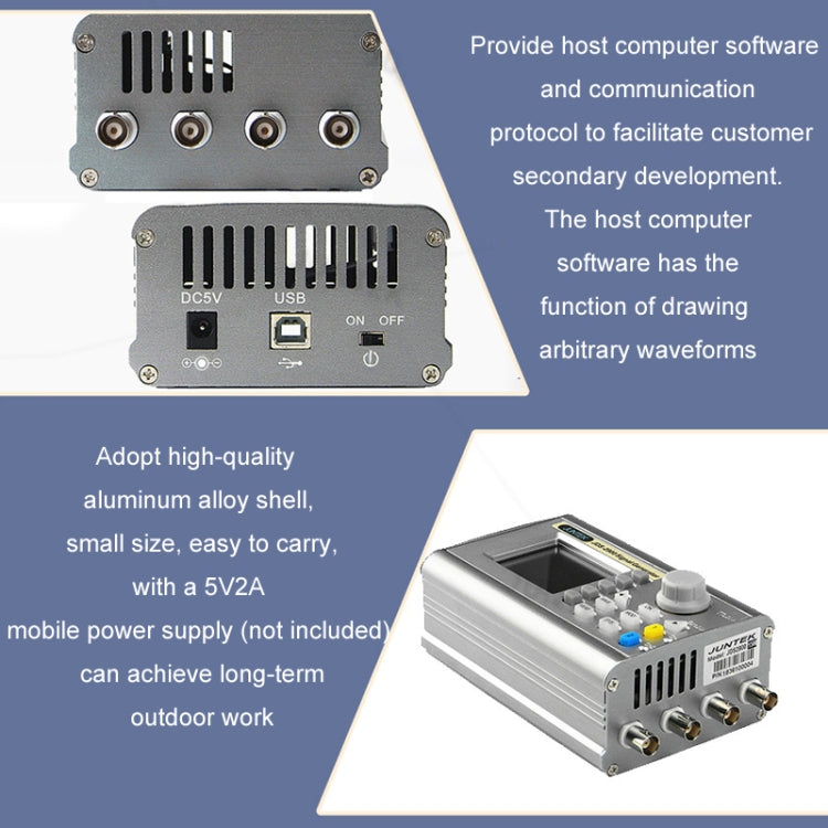 JUNTEK Programmable Dual-Channel DDS Function Arbitrary Waveform Signal Generator, Frequency: 60MHz(UK Plug) - Other Tester Tool by PMC TechLife | Online Shopping South Africa | PMC TechLife | Buy Now Pay Later Mobicred