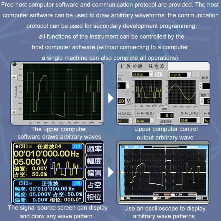 JUNTEK Programmable Dual-Channel DDS Function Arbitrary Waveform Signal Generator, Frequency: 60MHz(US Plug) - Other Tester Tool by PMC TechLife | Online Shopping South Africa | PMC TechLife | Buy Now Pay Later Mobicred