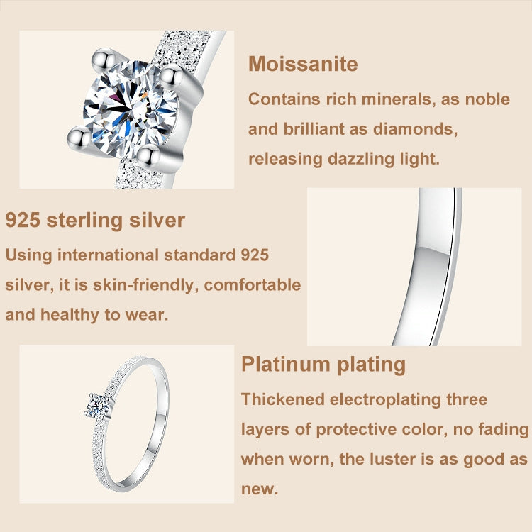 MSR059 S925 Sterling Silver Platinum Moissanite Ring(8) - Rings by PMC Jewellery | Online Shopping South Africa | PMC Jewellery | Buy Now Pay Later Mobicred