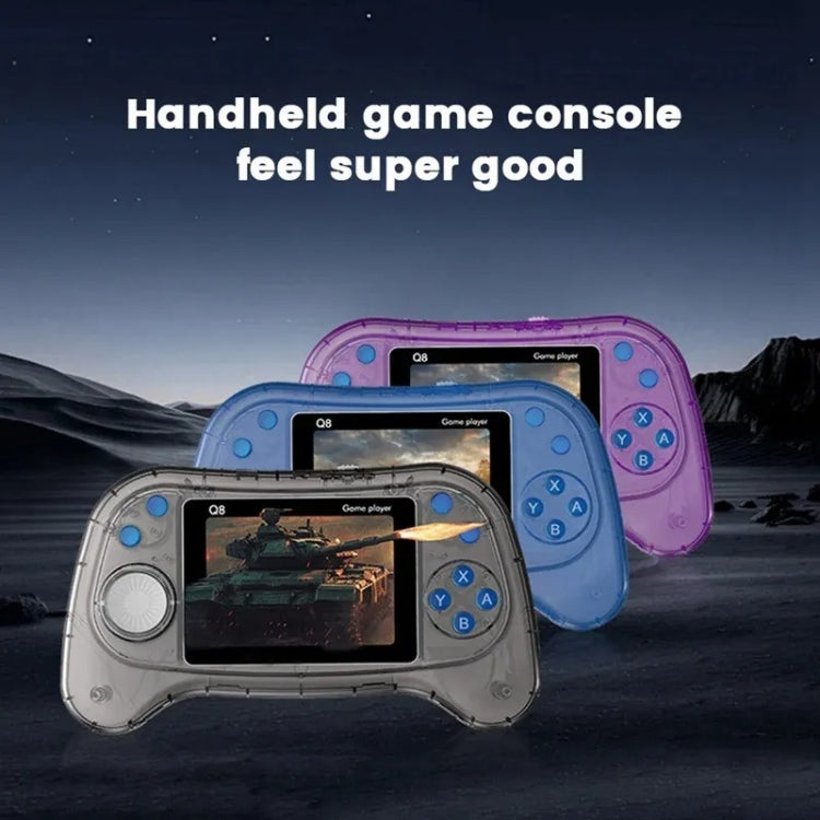 Q8 Handheld Game Console 3.0 Inch Screen Support TV Connection Built In 800 Games Singles Transparent Purple - Pocket Console by PMC Jewellery | Online Shopping South Africa | PMC Jewellery | Buy Now Pay Later Mobicred