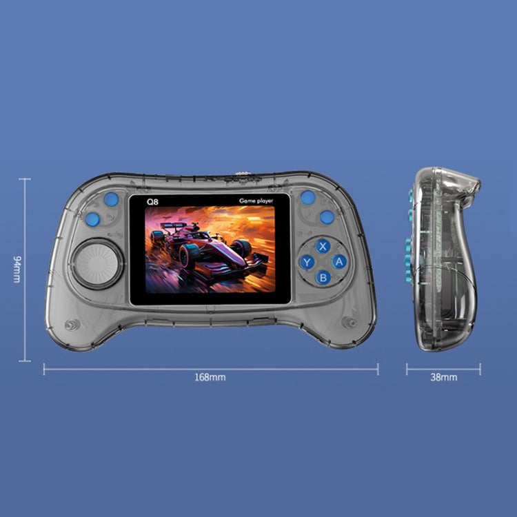 Q8 Handheld Game Console 3.0 Inch Screen Support TV Connection Built In 800 Games Doubles Transparent Blue - Pocket Console by PMC Jewellery | Online Shopping South Africa | PMC Jewellery | Buy Now Pay Later Mobicred