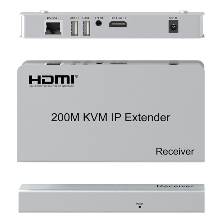KVM 200m HDMI IP Extender RJ45 Network Cable Video Extender, Transmitter+Receiver, US Plug - Amplifier by PMC Jewellery | Online Shopping South Africa | PMC Jewellery | Buy Now Pay Later Mobicred