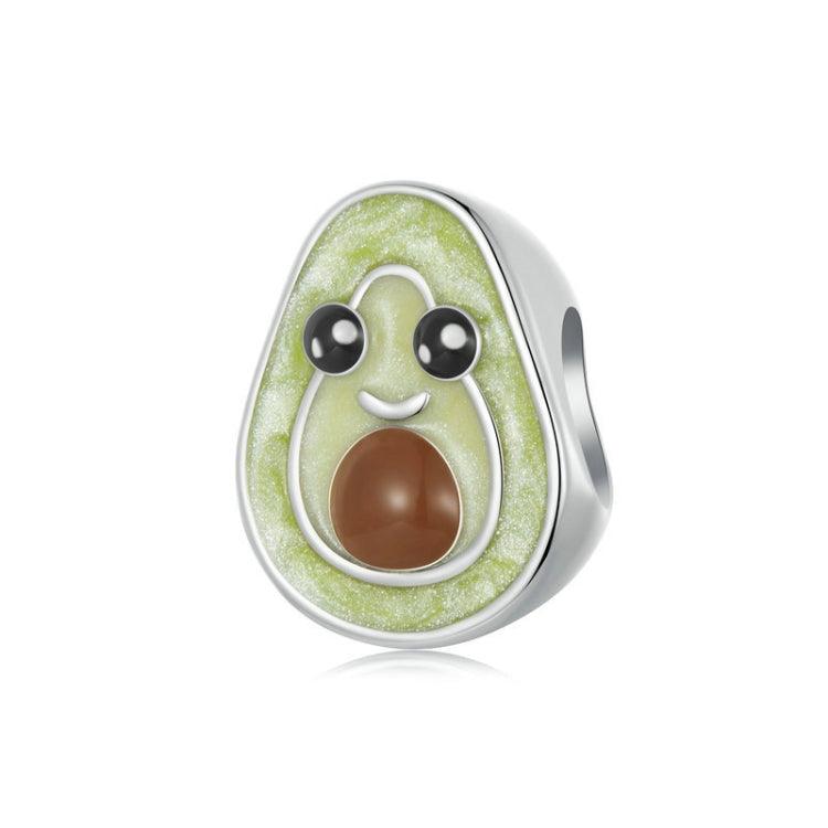 S925 Sterling Silver With Platinum DIY Cute Avocado Beads(SCC2823) - Jewelry Accessories by PMC Jewellery | Online Shopping South Africa | PMC Jewellery | Buy Now Pay Later Mobicred