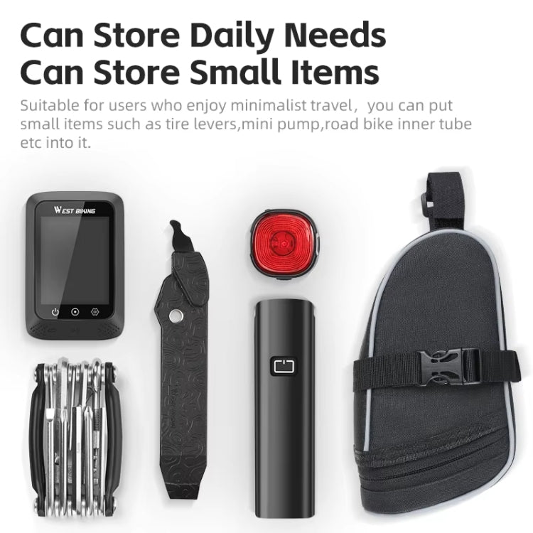WEST BIKING Bicycle Saddle Tail Bag Portable Mini Tool Bag(Black) - Bicycle Bags by WEST BIKING | Online Shopping South Africa | PMC TechLife | Buy Now Pay Later Mobicred