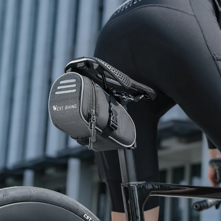 WEST BIKING Bicycle Saddle Tail Bag Portable Mini Tool Bag(Black) - Bicycle Bags by WEST BIKING | Online Shopping South Africa | PMC TechLife | Buy Now Pay Later Mobicred