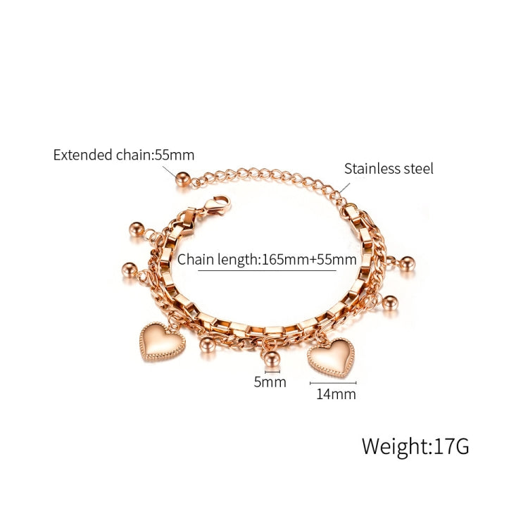 OPK 1038 Multi-layer Stainless Steel Round Bead Love Bracelet, Color: Gold - Bracelets by OPK | Online Shopping South Africa | PMC Jewellery | Buy Now Pay Later Mobicred